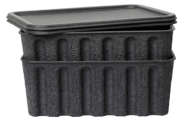 Ferm Living Papierový úložný box Pulp Large sada 2 ks, charcoal