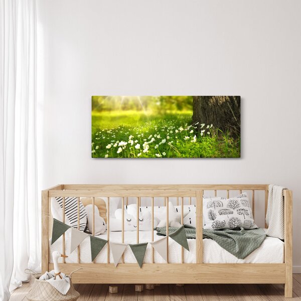 Obraz paseky a kvetín (120x50 cm)