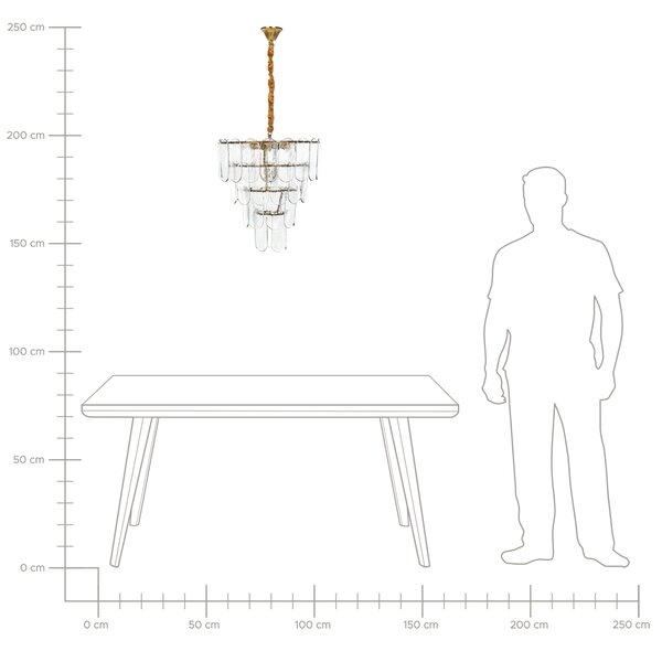 Luster mosadzný kov sklo ⌀ 48 cm závesná lampa sklenený glamour štýl obývačka spálňa