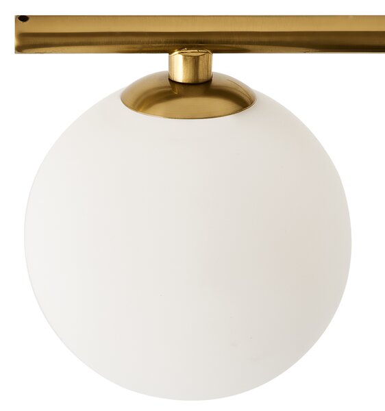 Stropná lampa zlatá kov so 6 sklenenými tienidlami guľatý tvar glamour štýl obývacia izba spálňa