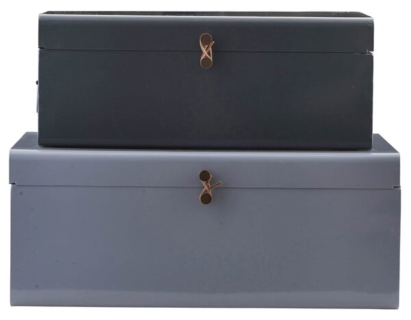 Kovový box Metal Blue/Grey Menší