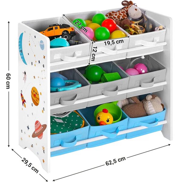 Detský regál na hračky s 9 vyberateľnými boxmi