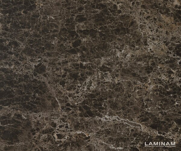 DELIFE Konferenčný stolík Edge organický 140×76 cm keramika Emperador extra leštený tmavohnedá Lumia akryl