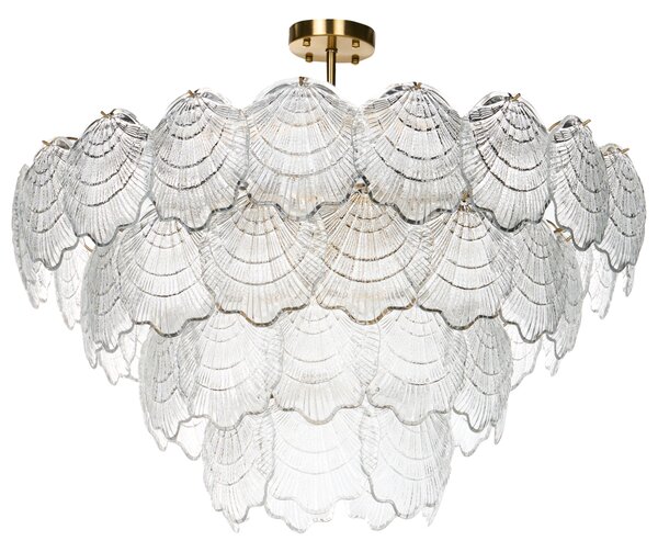 Luster mosadzný kov sklo ⌀ 80 cm závesná lampa sklenený glamour štýl obývačka spálňa
