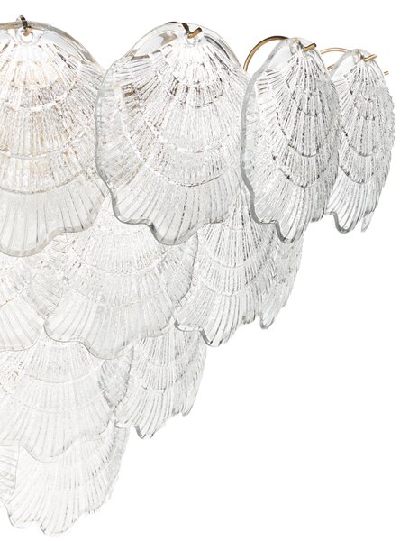Luster mosadzný kov sklo ⌀ 80 cm závesná lampa sklenený glamour štýl obývačka spálňa