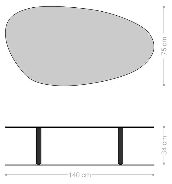 DELIFE Konferenčný stolík Edge oválny 140×75 cm keramika Laminam® Noir Desir hnedá Lumia akryl