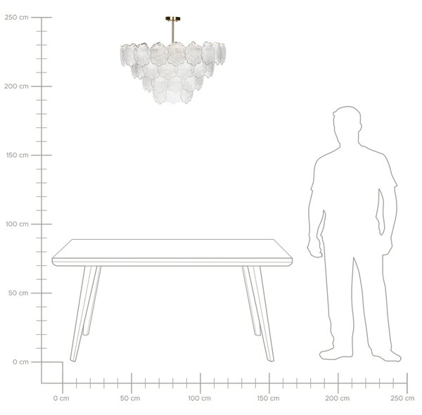 Luster mosadzný kov sklo ⌀ 80 cm závesná lampa sklenený glamour štýl obývačka spálňa