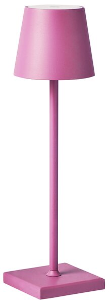 Stolná lampa ružová hliníková s dotykovým vypínačom nabíjanie cez USB kábel bezdrôtová moderný štýl interiér exteriér