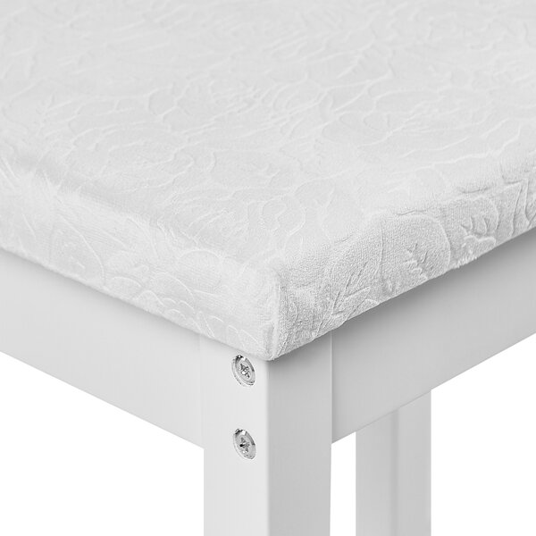 Toaletný stolík biely MDF 95 x 45 x 144 cm 5 zásuviek zrkadlo stolička nábytok do spálne obývacej izby retro dizajn