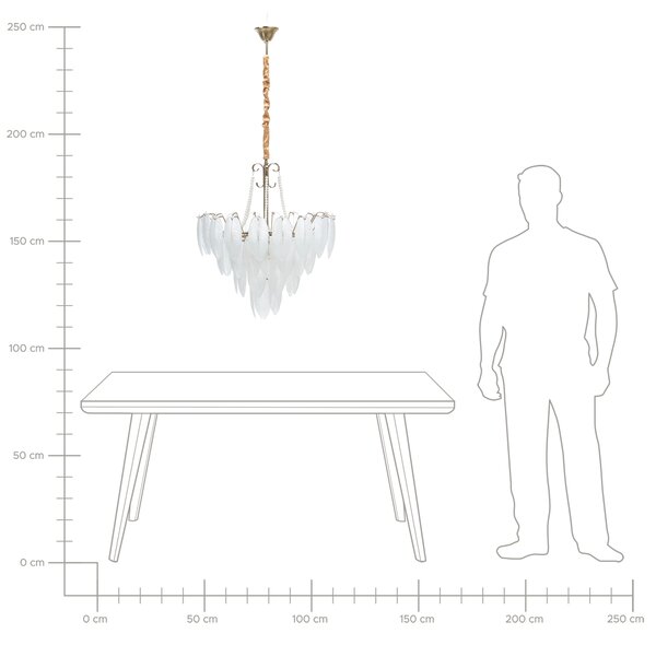 Luster mosadzný kov sklo ⌀ 60 cm závesná lampa sklenený glamour štýl obývačka spálňa