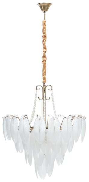 Luster mosadzný kov sklo ⌀ 60 cm závesná lampa sklenený glamour štýl obývačka spálňa