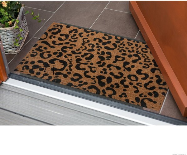 Hanse Home, Rohožka koža gepard 105673 – na von aj na doma, 45x75, hnedá, chodba / predsieň