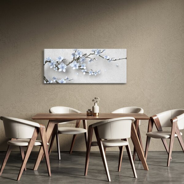 Obraz modrých kvetov (120x50 cm)