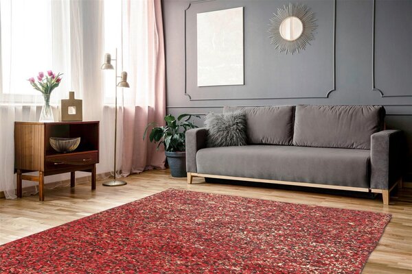 KOŽENÝ KOBEREC, 120/170 cm, červená, zlatá Kayoom - Online Only bytové doplnky, Online Only
