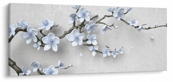 Obraz modrých kvetov (120x50 cm)