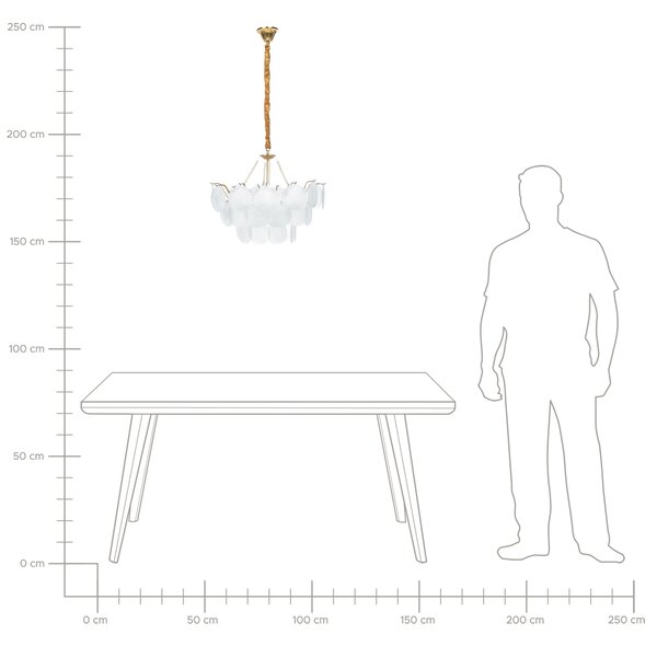 Luster mosadzný kov sklo ⌀ 56 cm závesná lampa sklenený glamour štýl obývačka spálňa