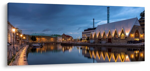 Obraz vodného kanála - Göteborg (120x50 cm)