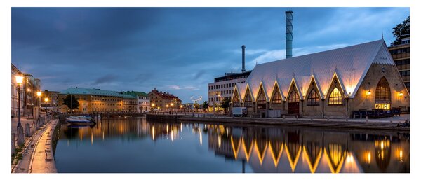 Obraz vodného kanála - Göteborg (120x50 cm)
