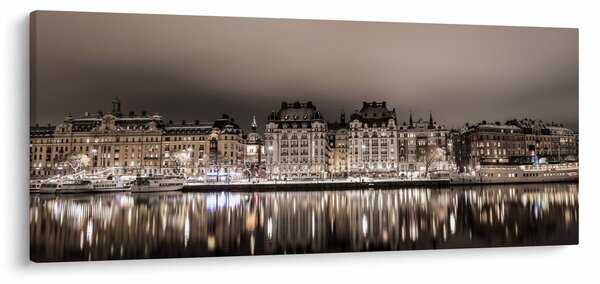 Obraz mesta v šere (120x50 cm)