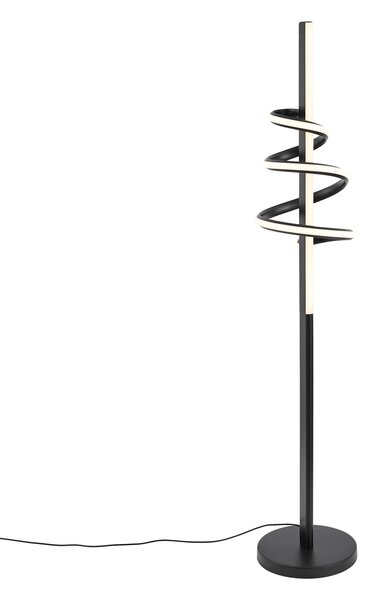 Dizajnová stojaca lampa čierna vrátane stmievateľnej LED a 3-stupňového spínača - Rolla