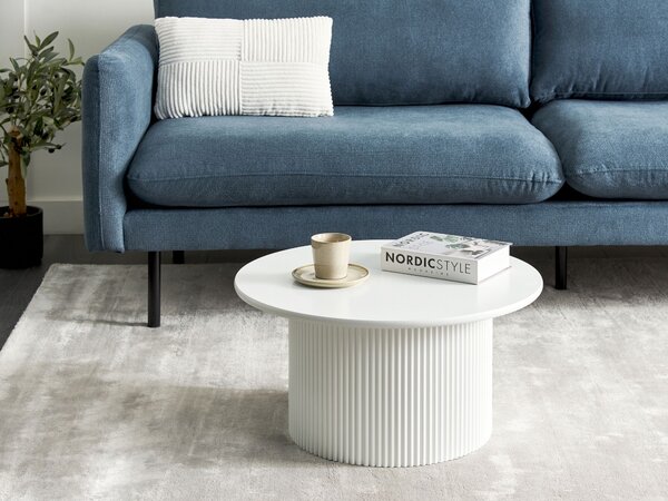 Konferenčný stolík biely MDF okrúhly ⌀ 60 cm klasický moderný dizajn nábytok do obývacej izby