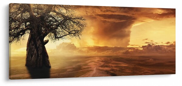 Obraz oranžových mračien (120x50 cm)