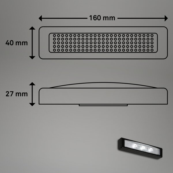 Briloner 2689-035 - LED Dotykové orientačné svietidlo LERO LED/0,18W/3xAAA čierna