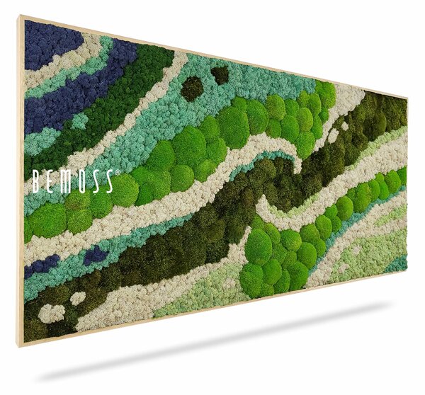 Machový obraz BEMOSS® ORTHO SWIRL - 40 x 100 cm