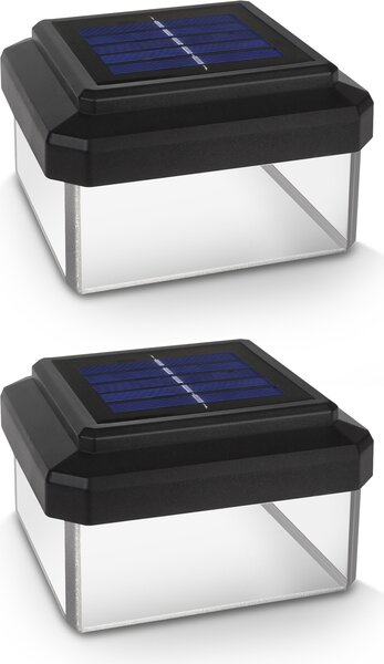 2x GreenBlue solárne LED osvetlenie stĺpika 100x100mm, strešný plášť, GB128