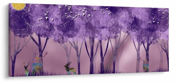 Obraz - Jelene v magickom lese (120x50 cm)