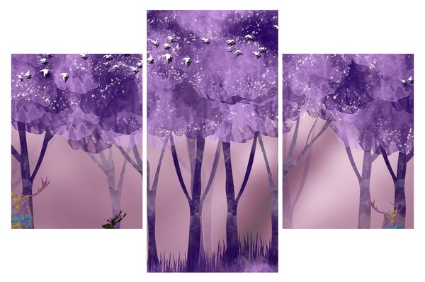 Obraz - Jelene v magickom lese (90x60 cm)