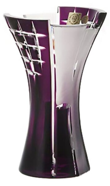 Bohemia Crystal Brúsená váza Metropolis 230 mm fialová