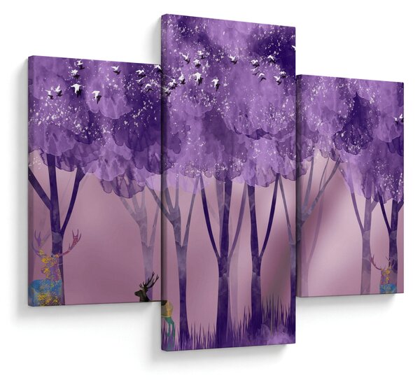 Obraz - Jelene v magickom lese (90x60 cm)