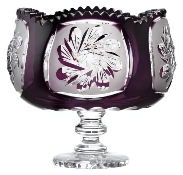 Bohemia Crystal Misa na nohe Mill Flantes fialová 205mm