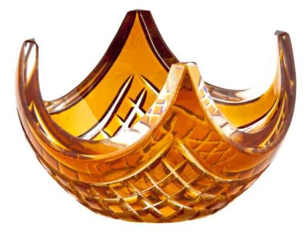 Bohémia Crystal Misa Quadrus amber 140mm