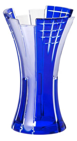 Bohémia Crystal Váza Metropolis modrá 155mm