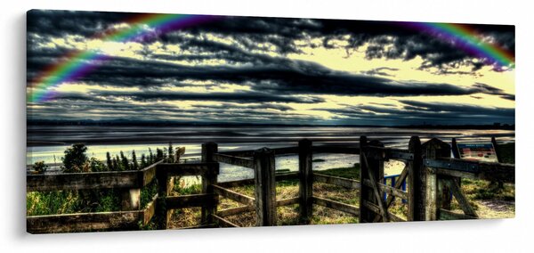 Obraz dúhy nad morom (120x50 cm)