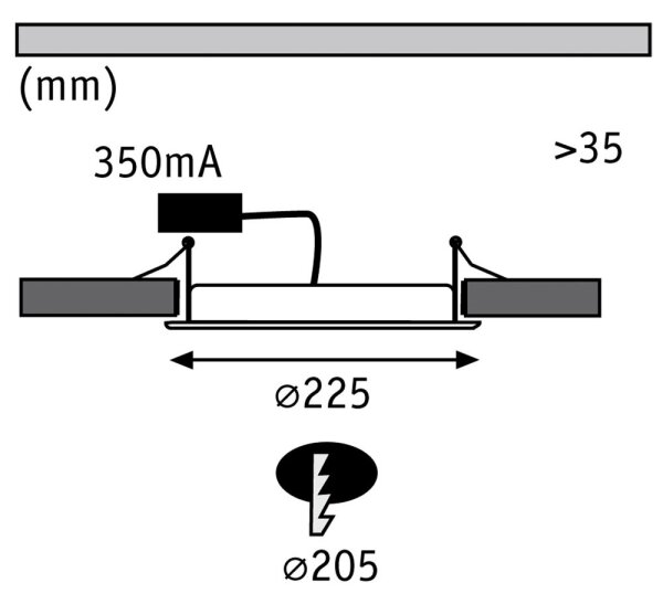 Paulmann 92034 - LED/14W Podhľadové svietidlo 230V