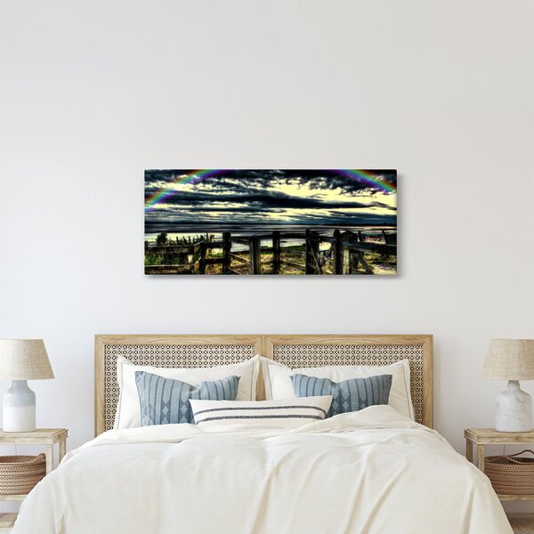 Obraz dúhy nad morom (120x50 cm)