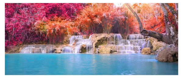 Obraz tyrkysovej lagúny, Laos, Tat Kuang Si (120x50 cm)