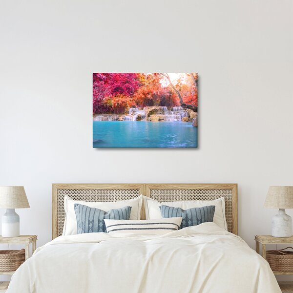 Obraz tyrkysovej lagúny, Laos, Tat Kuang Si (70x50 cm)