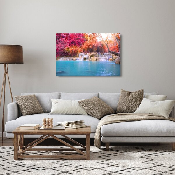 Obraz tyrkysovej lagúny, Laos, Tat Kuang Si (90x60 cm)