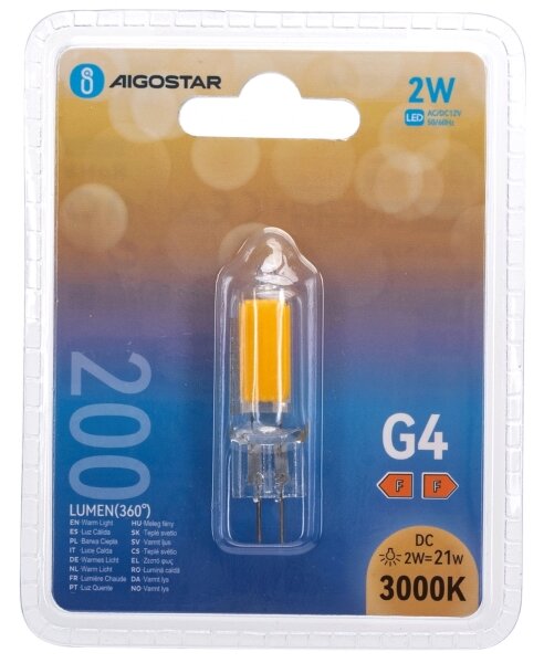 LED žiarovka G4/2W/12V 3000K - Aigostar