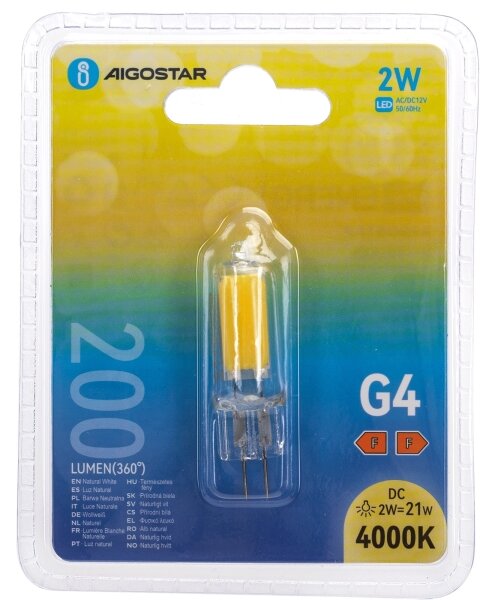 LED Žiarovka G4/2W/12V 4000K - Aigostar