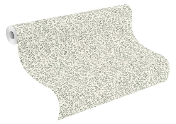 RASCH | Vliesová tapeta na stenu Farm Living 709353 | 0,53 x 10,05 m | biela, zelená