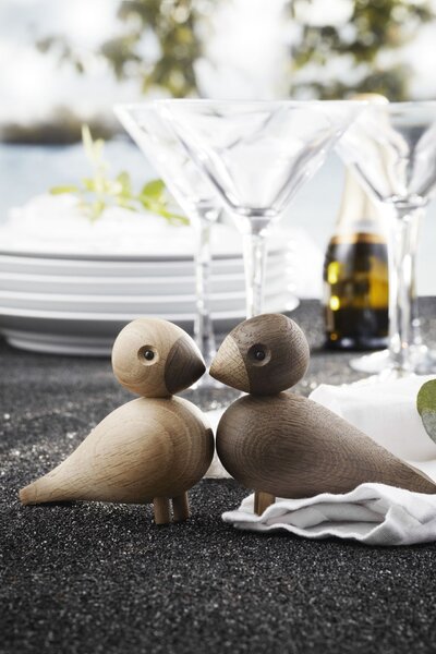Drevené vtáčiky Lovebirds Oak Wood – set 2 ks
