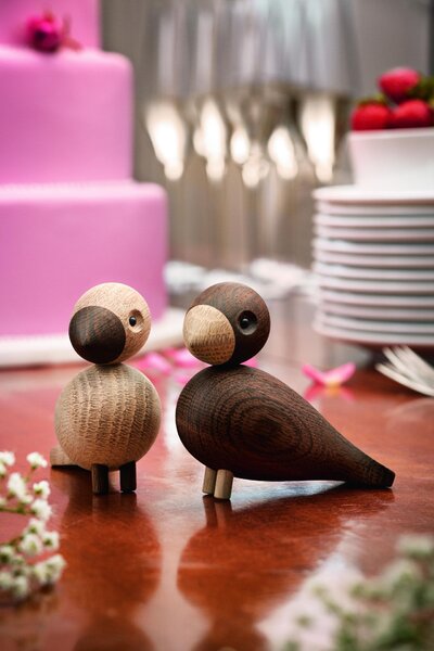 Drevené vtáčiky Lovebirds Oak Wood – set 2 ks