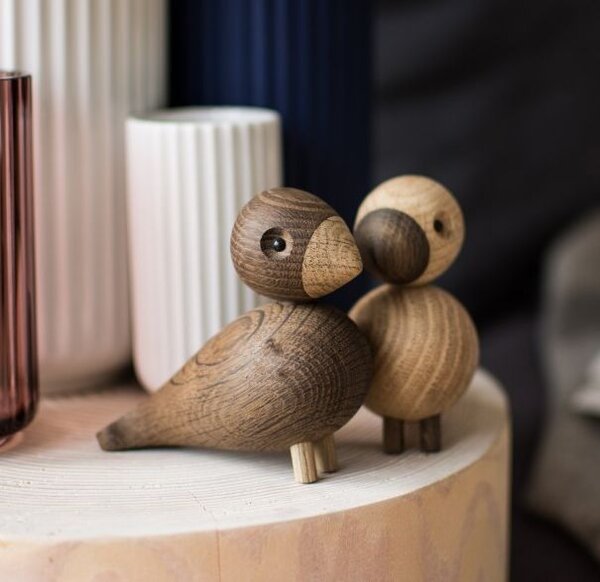 Drevené vtáčiky Lovebirds Oak Wood – set 2 ks