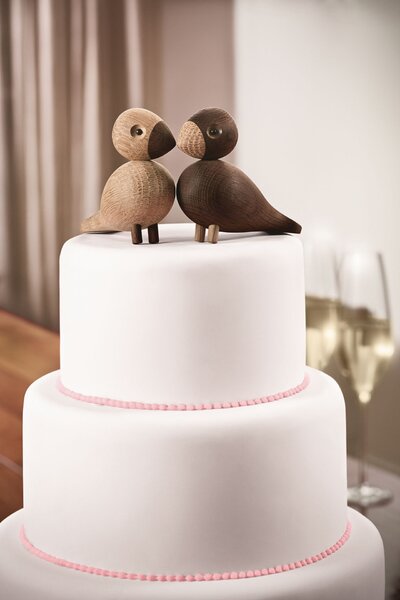 Drevené vtáčiky Lovebirds Oak Wood – set 2 ks