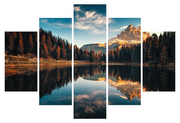 Obraz - Alpy, Taliansko, Dolomity, Lago Antorno (150x105 cm)